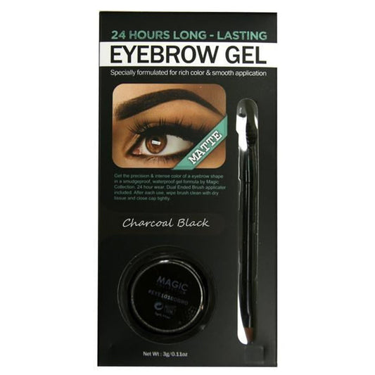 Magic Collection 24 Hour Matte Eyebrow Gel EYE1010BLA Charcoal Black with brush