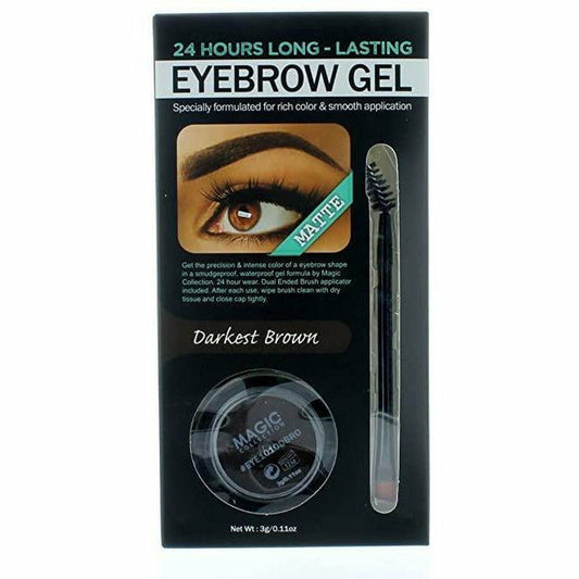 Magic Collection 24 Hour Matte Eyebrow Gel EYE1010DBRO Darkest Brown with brush