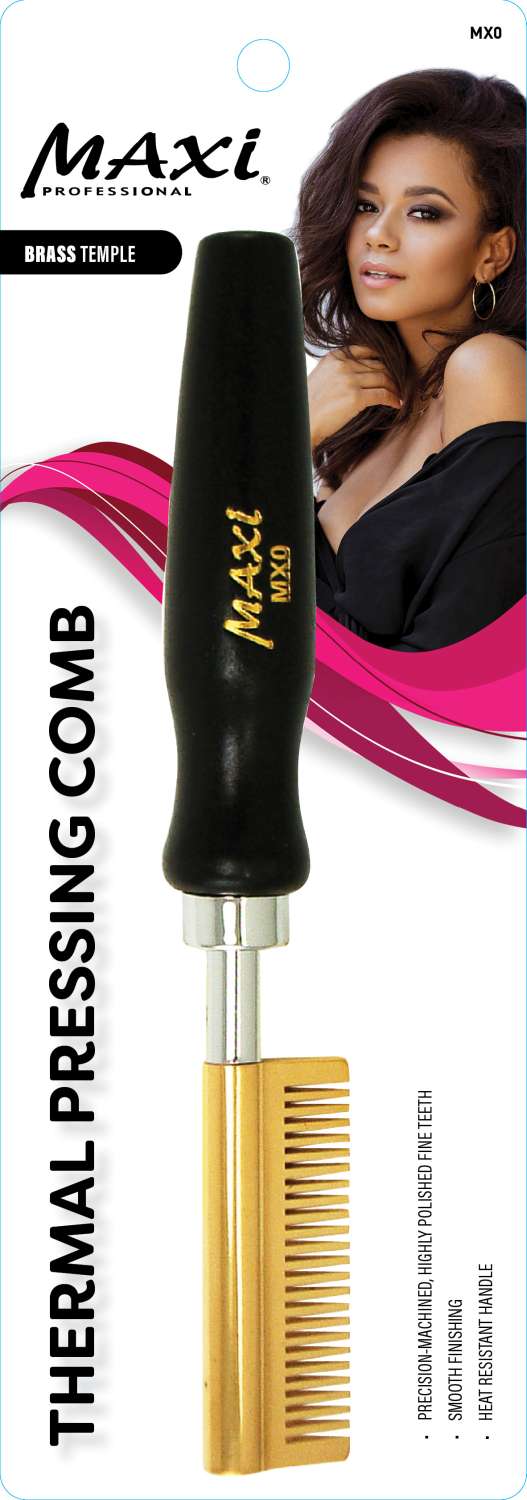 Maxi Professional Thermal Pressing Comb Brass Temple