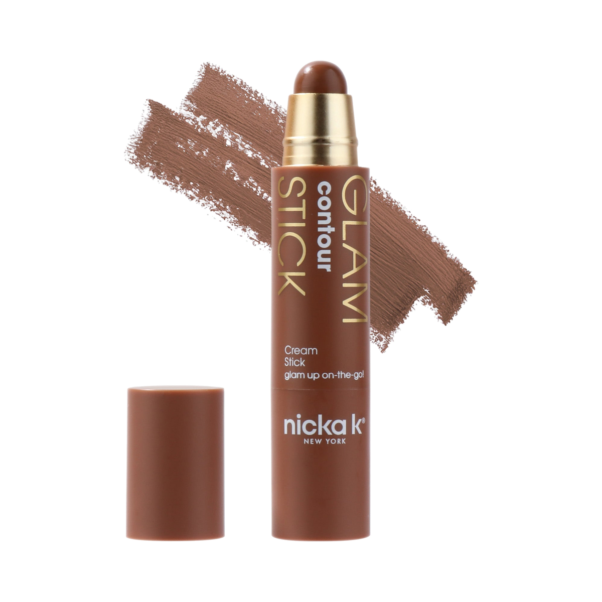 Nicka K Glamstick Contour FMGS07 Medium to Tan with shade swatch on white background