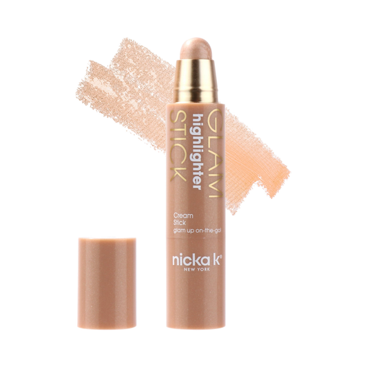 Nicka K Glamstick Highlighter FMGS04 Cool Champagne with shade swatch on white background