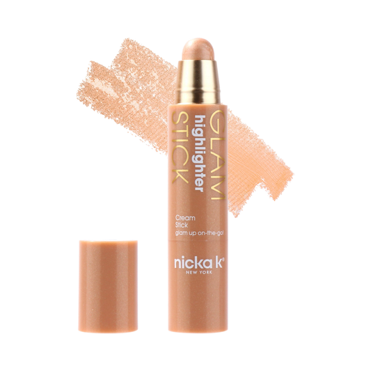 Nicka K Glamstick Highlighter FMGS05 Champagne Gold with shade swatch on white background