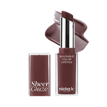 Nicka K Sheer Glaze Lipstick LSSG01 Cocoa Brown