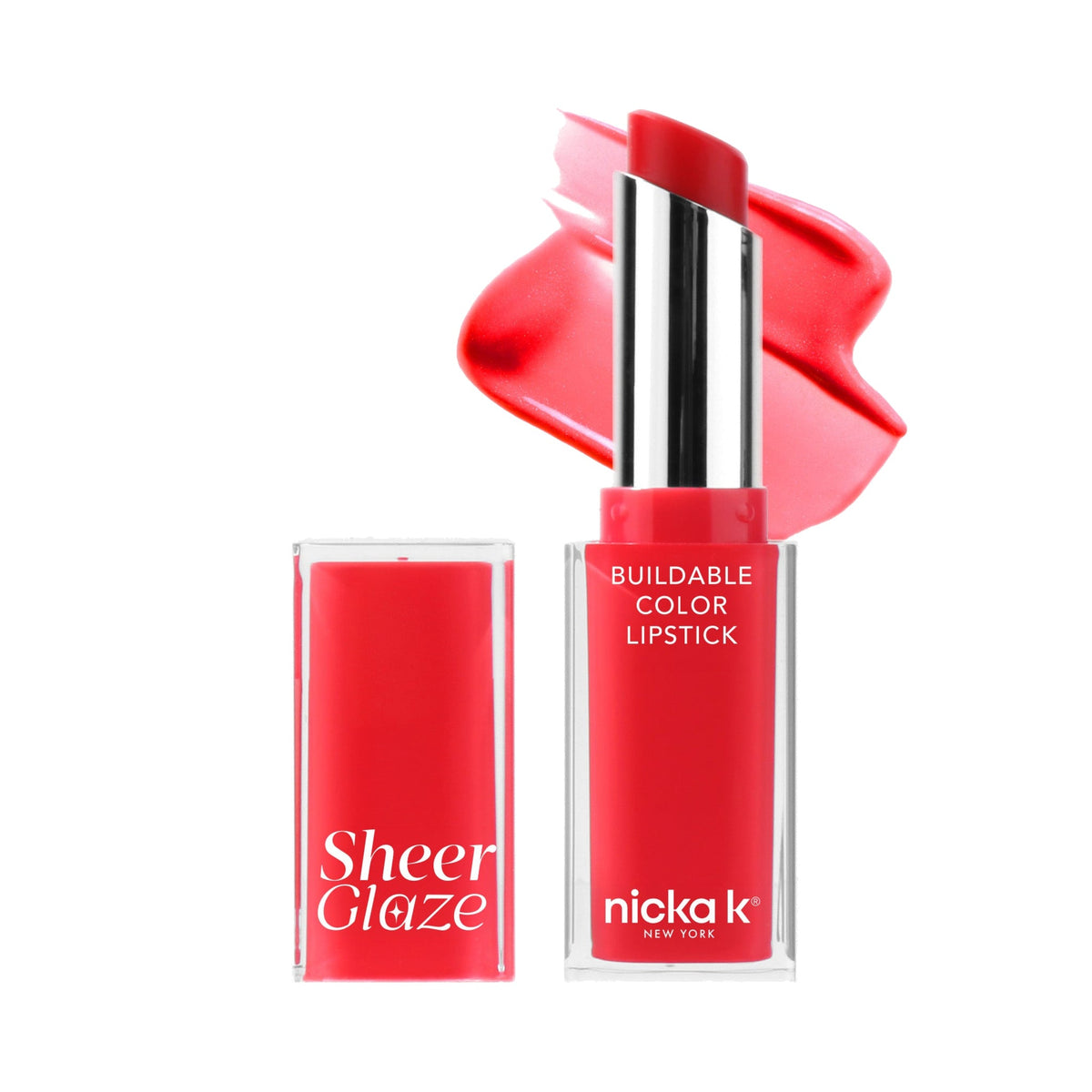 Nicka K Sheer Glaze Lipstick LSSG06 Vivid Red