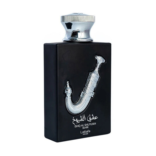 Lattafa Pride Ishq Al Shuyukh Silver Eau de Parfum 3.4 oz 100 mL bottle
