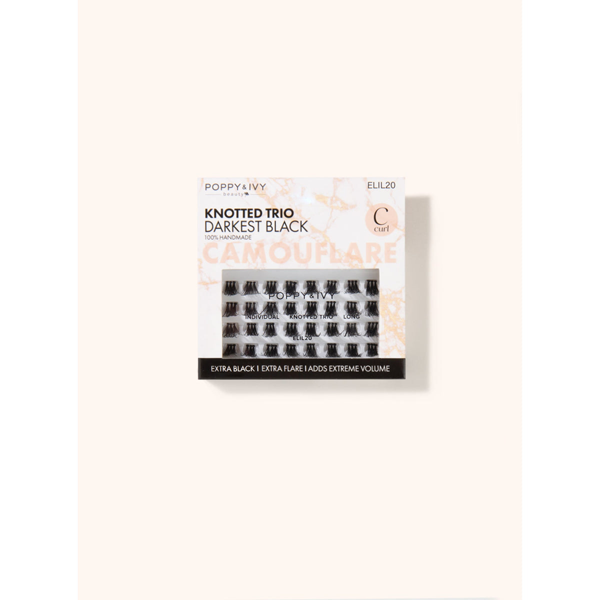 Poppy & Ivy Camouflare Knotted Trio Individual Lash — Long (ELIL20)
