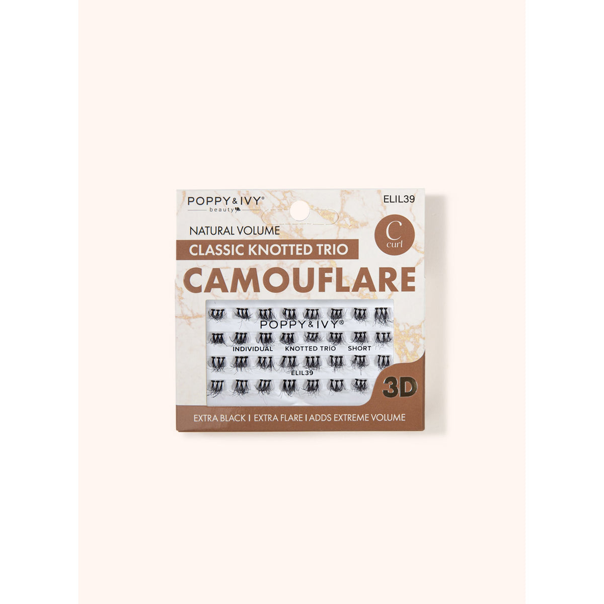 Poppy & Ivy Camouflare Classic Knotted Trio Individual Lash — Short (ELIL39)