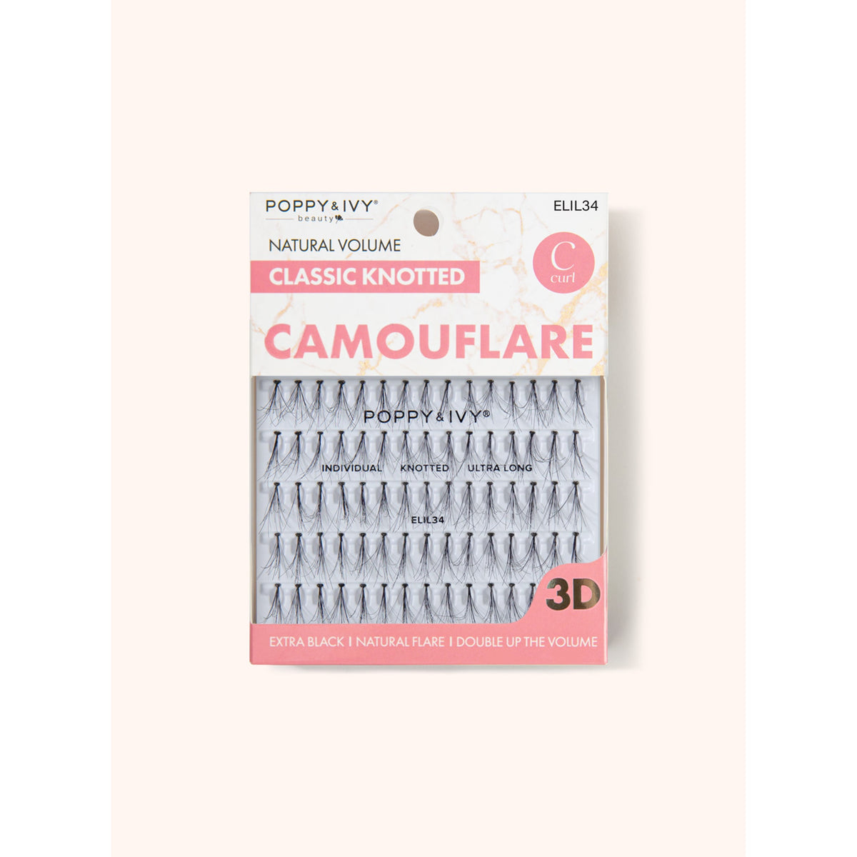 Poppy & Ivy Camouflare Classic Knotted Individual Lash — Extra Long (ELIL34)