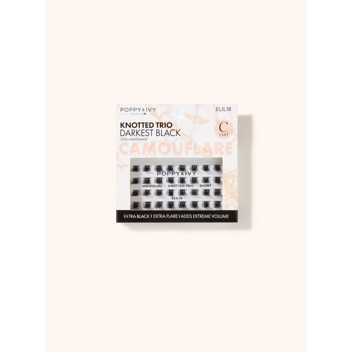 Poppy & Ivy Camouflare Knotted Trio Individual Lash — Short (ELIL18)