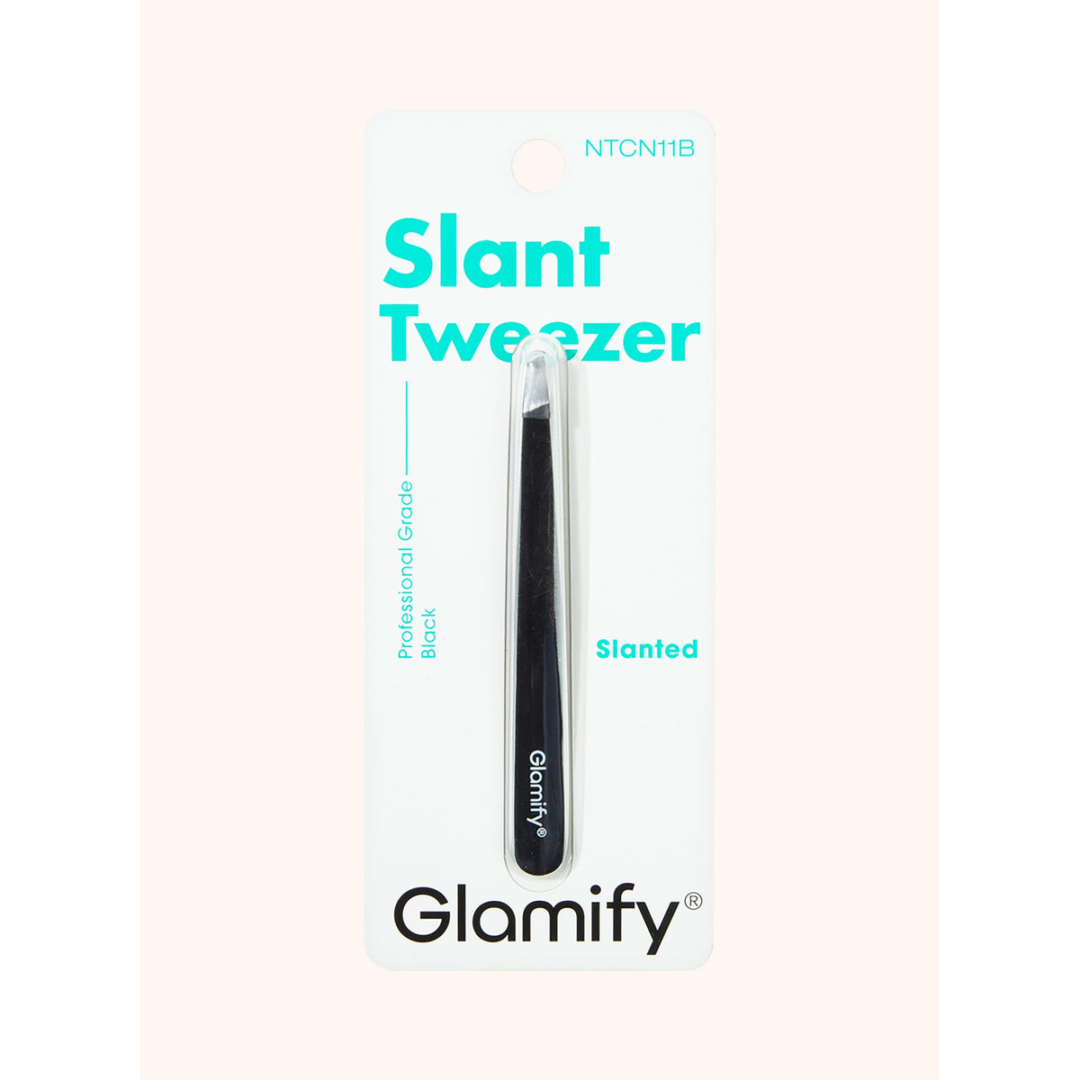 Glamify Black Ultra Sharp Point Tweezer (NTCN11B) — exact front packshot