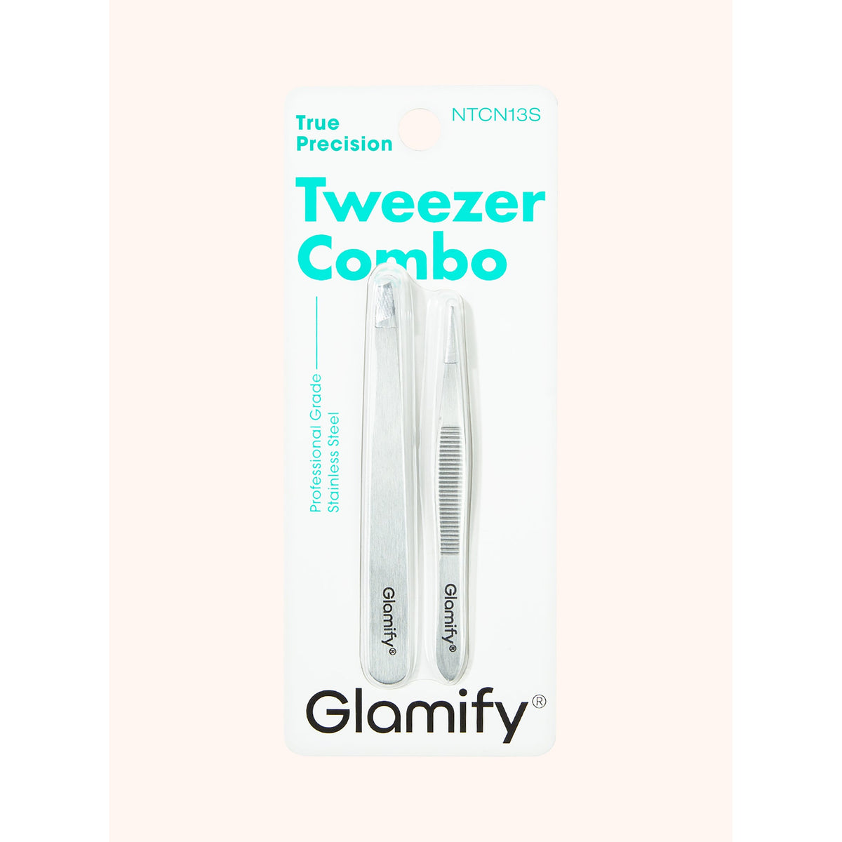 Glamify Stainless Steel True Precision Tweezer Combo (NTCN13S) — exact front packshot