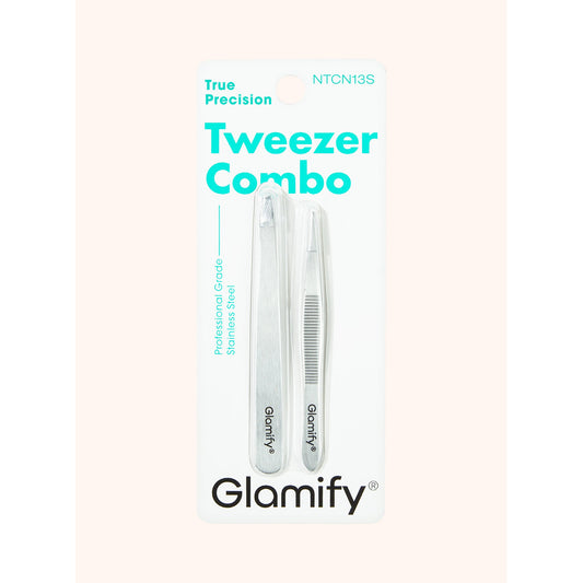 Glamify Stainless Steel True Precision Tweezer Combo (NTCN13S) — exact front packshot