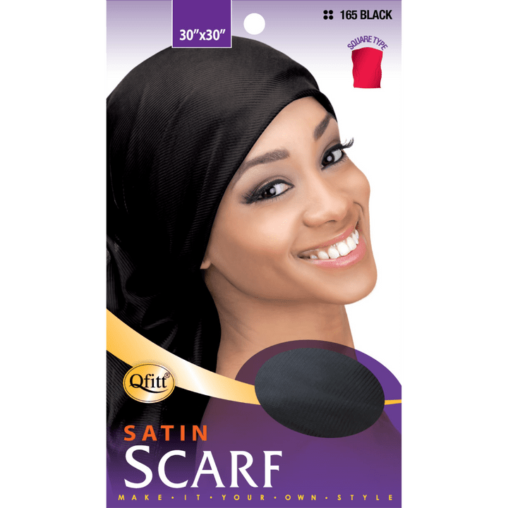 Qfitt Satin Scarf 165 Black