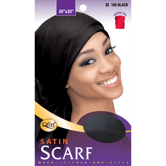 Qfitt Satin Scarf 165 Black