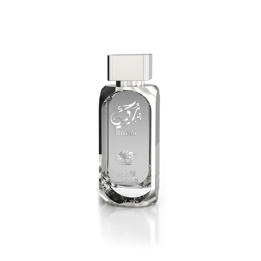 Al Fares Roohi Al Aswad Eau de Parfum for Men – 3.4 oz / 100 mL bottle and box on white background
