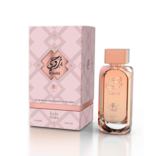 Al Fares Roohi Flora Eau de Parfum for Women – 3.4 oz / 100 mL bottle on white background