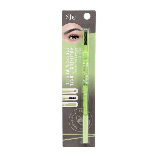 S.he Makeup EB16-BK Black 3-in-1 eyebrow pencil with brush and brow shaper