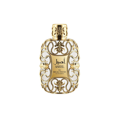 Le Chameau The Regal Touch Aseel Eau de Parfum – 3.4 oz / 100 mL bottle and box on white background