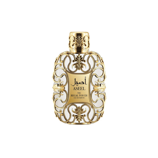 Le Chameau The Regal Touch Aseel Eau de Parfum – 3.4 oz / 100 mL bottle and box on white background