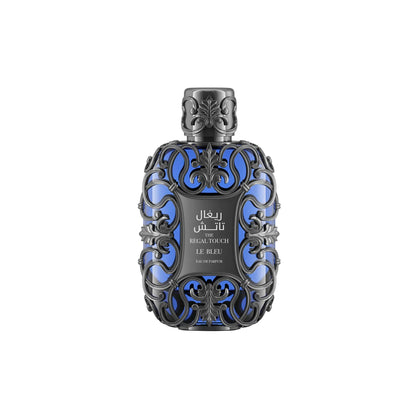 Le Chameau The Regal Touch Le Bleu Eau de Parfum – 3.4 oz / 100 mL bottle and box on white background