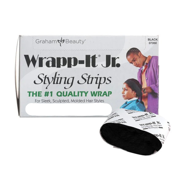 Graham Beauty Wrapp-It Jr. Styling Strips – Black, 40 Count