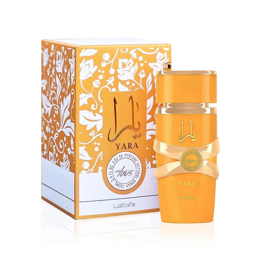 Lattafa Yara Tous Eau de Parfum for Women 3.4 oz 100 mL bottle and box